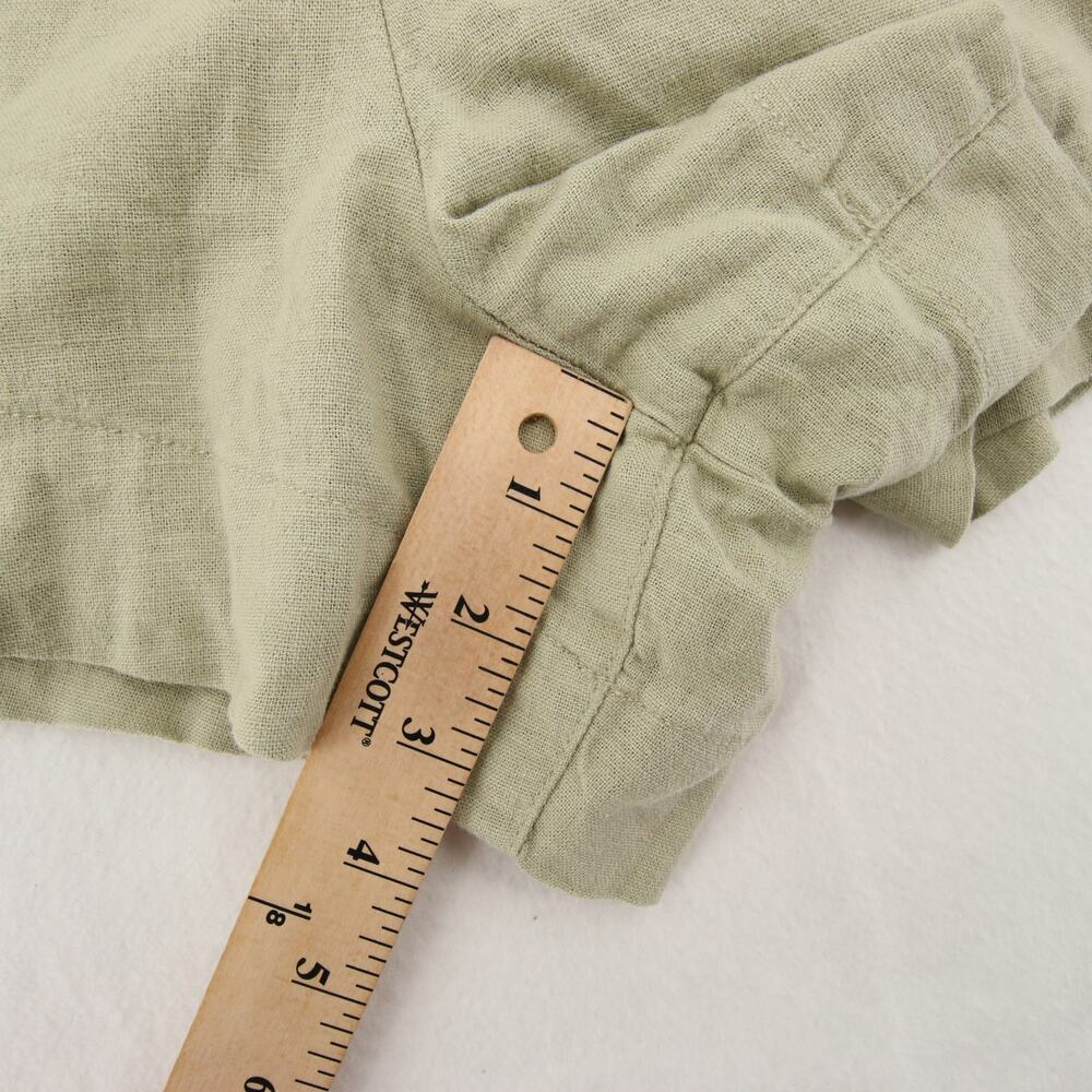 Abercrombie & Fitch Shorts Khaki Green Linen Blend Elastic Waist Pockets Size XL - Picture 5 of 9